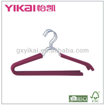 Set of 3pcs EVA foam coated metal shirt hangers with trousers bar